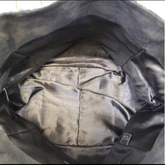 YSL Yves Saint Laurent Downtown Black Quilted Croc Embossed Patent Leather Tote - Picture 10 of 12